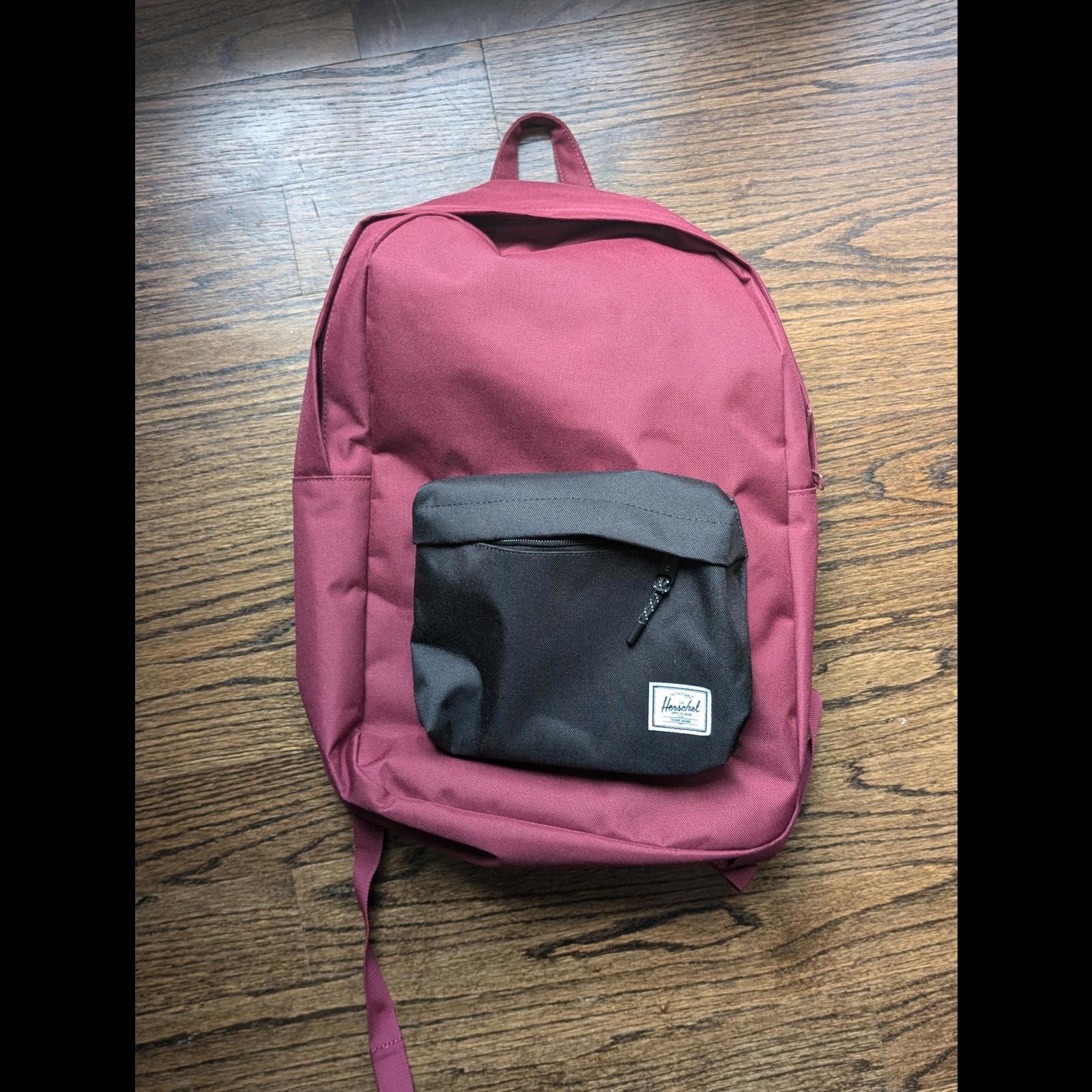 Herschel 19" Maroon And Black Backpack